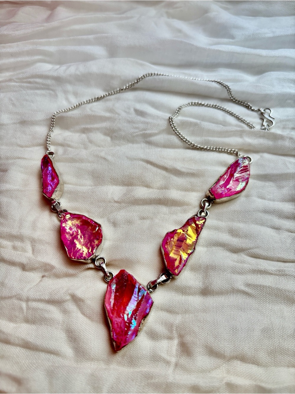 NEW Pink Iridescent Druzy Statement Necklace - Women's Jewelry